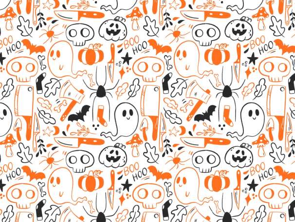 Jersey Stoff - Spooky Season - orange