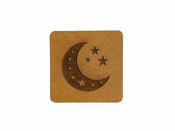 SnaPpap Label - Quadrat - Mond & Sterne
