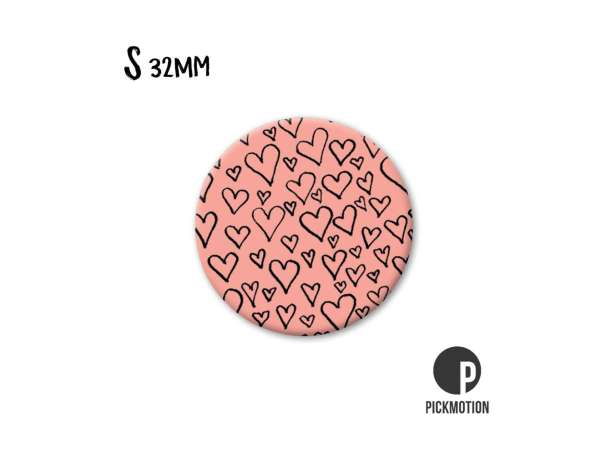Magnet, Pickmotion - 32 mm - Hearts Allover