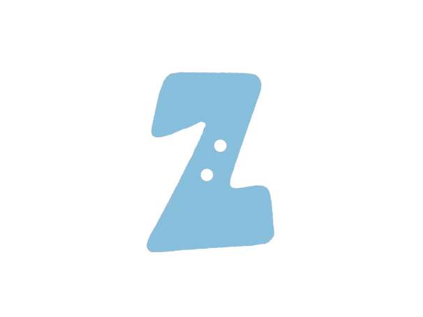 Buchstaben Knopf - blau - Z