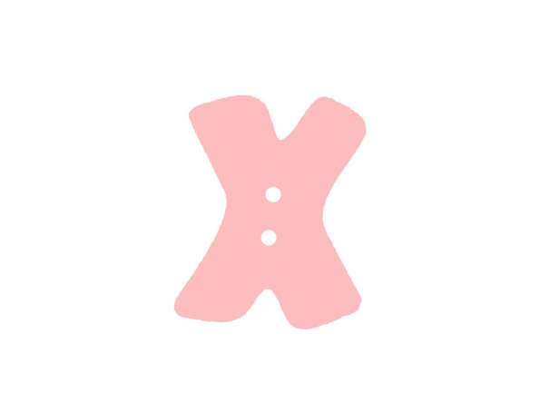 Buchstaben Knopf - rosa - X