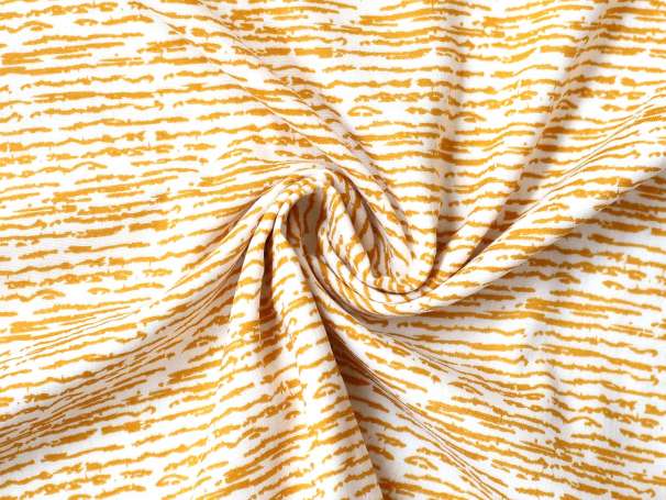 Glatter Musselin Stoff - Scribble Stripes, gelb