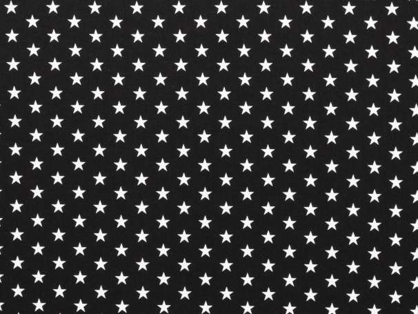 BAUMWOLLE Stoff - Sterne - schwarz,weiß