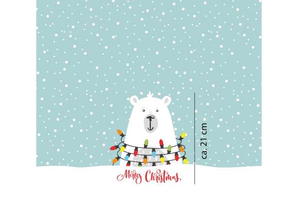 Jersey Stoff - Merry Christmas - PANEL - Eisbär Maße