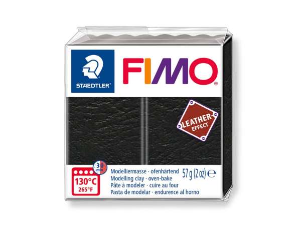 FIMO Leather-Effect Modelliermasse - schwarz