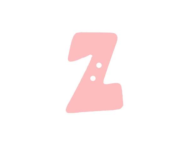 Buchstaben Knopf - rosa - Z
