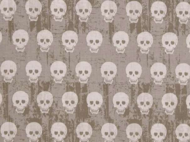 RESTSTÜCK Baumwolle Stoff - Geeky Chic Skulls ca. 1,06m