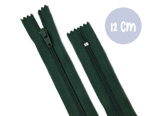 Reißverschluss - 12 cm - tannengrün