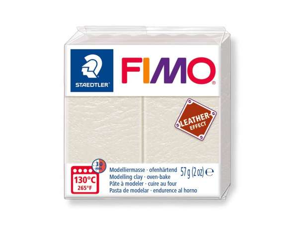 FIMO Leather-Effect Modeliermasse - elfenbein