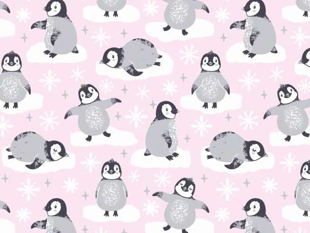 French Terry - Pinguin - rosa