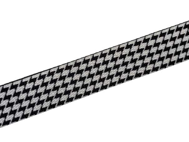 Gurtband - 30mm - Zacken, schwarz-weiß