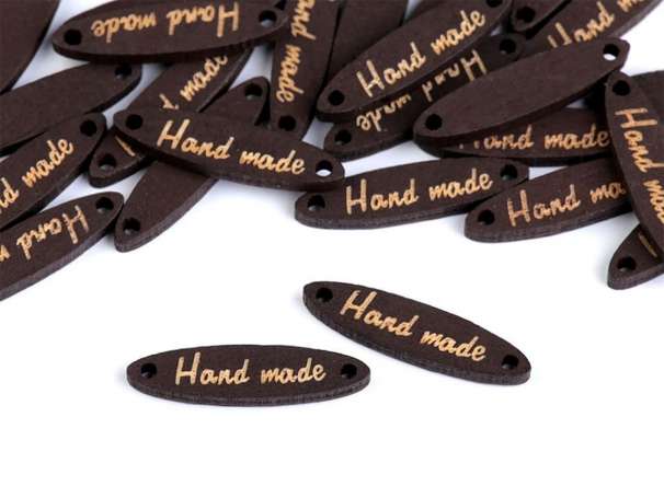 Holz Label - Hand made, dunkelbraun