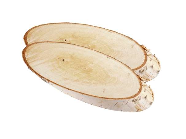 Birkenholzscheiben, ca. 15-20 cm lang, 2 Stück
