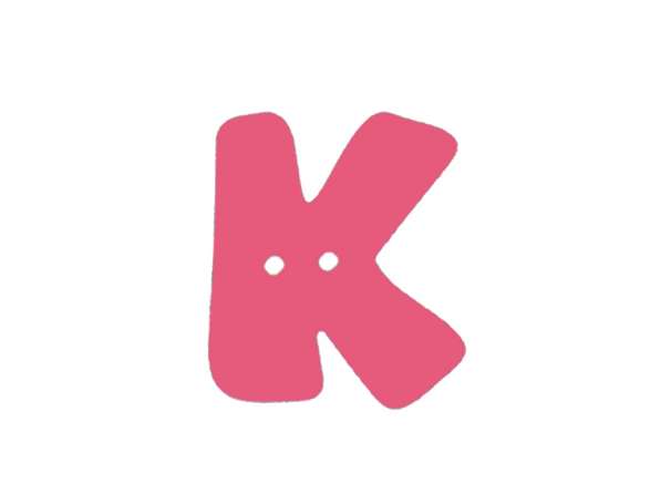 Buchstaben Knopf - pink - K
