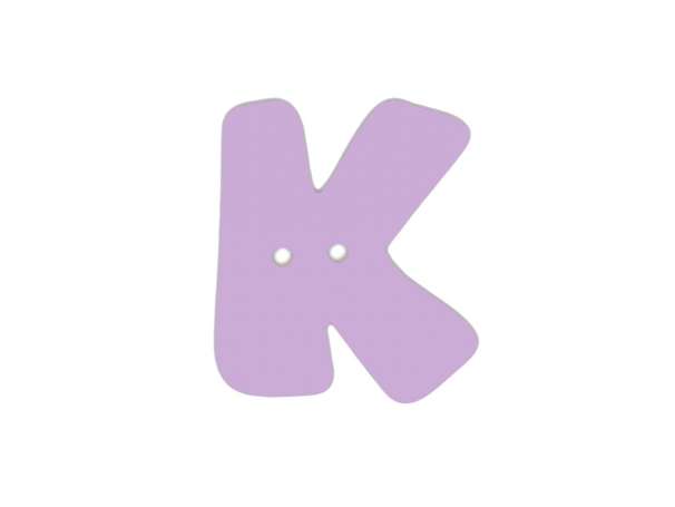 Buchstaben Knopf - lila - K