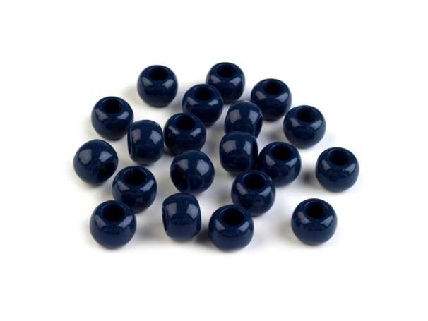 24 Kordel-Perlen - 6x8 mm - dunkelblau
