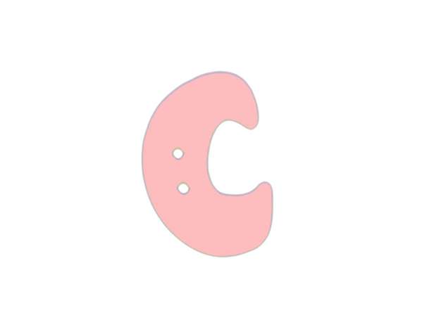 Buchstaben Knopf - rosa - C
