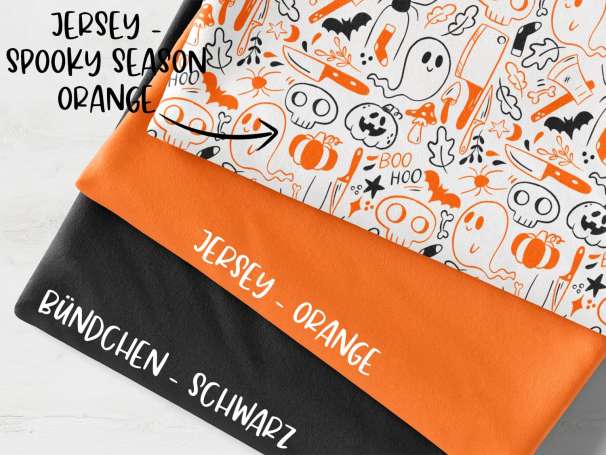 Stoffpaket - Spooky Season, orange, schwarz