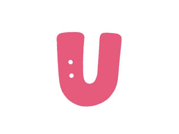 Buchstaben Knopf - pink - U