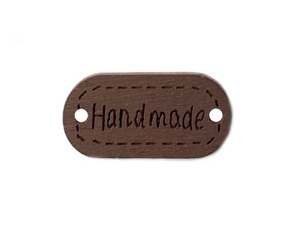 Holz Label - Handmade, dunkelbraun