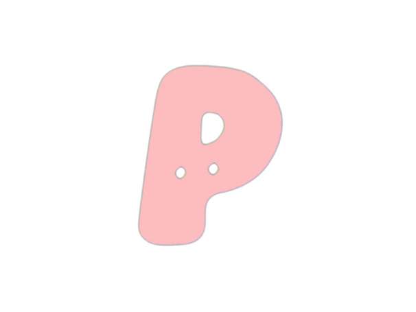 Buchstaben Knopf - rosa - P