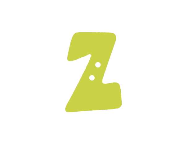 Buchstaben Knopf - grün - Z