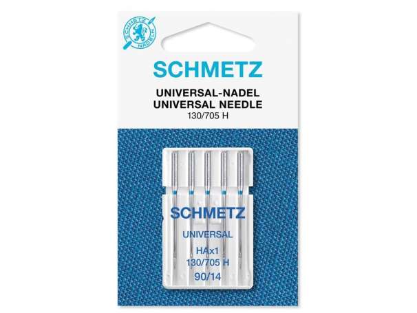 Schmetz - 5 Nähmaschinennadeln, Universal-Nadel 130/705 H - NM 90/14