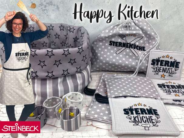 Canvas Stoff - PANEL - Happy Kitchen - Sterneküche