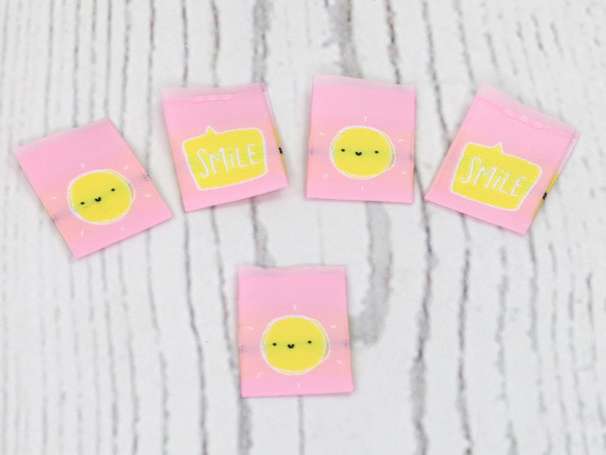 Webetikett Label - Sonne SMILE, rosa