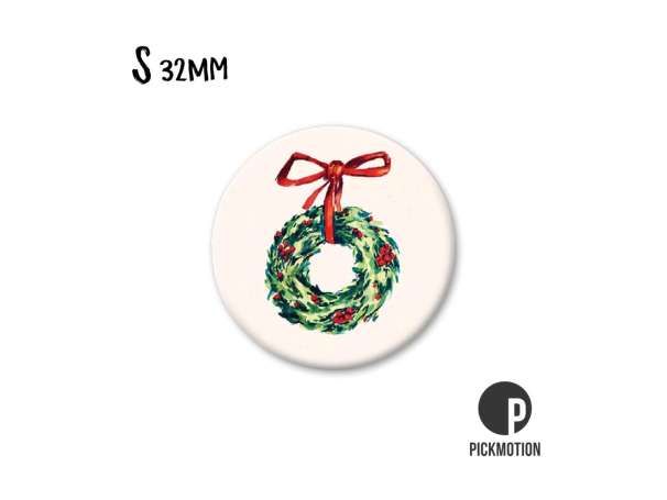 Magnet, Pickmotion - 32 mm - Christmas Wreath