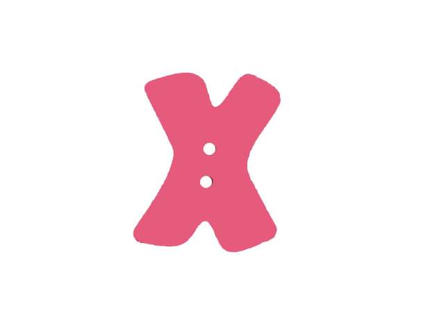 Buchstaben Knopf - pink - X