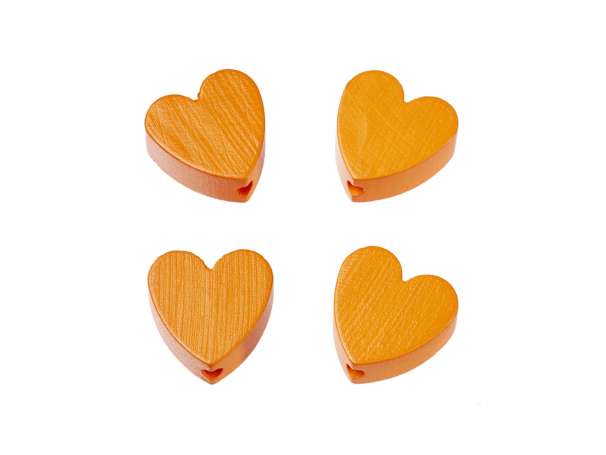 Schnulli-Herz-Perlen - 4 Stück - aprikot
