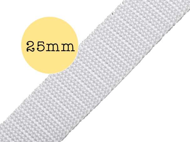 Gurtband - 25mm - weiß