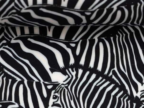 Viskose Stoff, Webware - Daytona, schwarz-weiß - Zebras