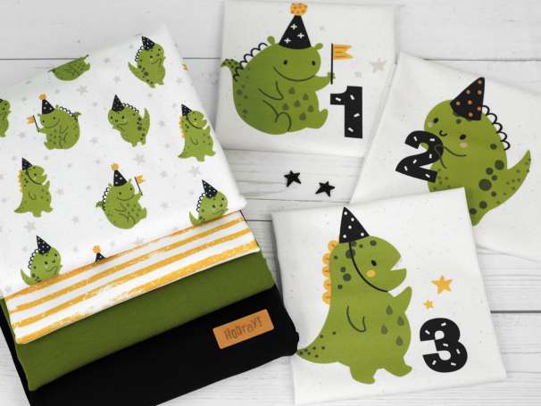 Jersey Stoff - Dino Party - Serie