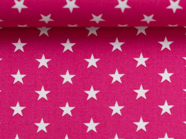 BAUMWOLLE Stoff - Sterne - pink,weiß