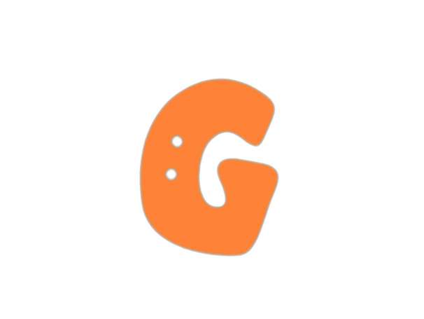 Buchstaben Knopf - orange - G
