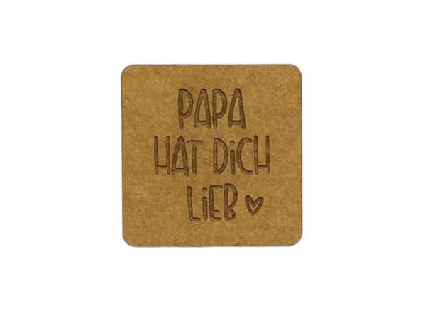 SnaPpap Label - Quadrat - Papa hat dich lieb