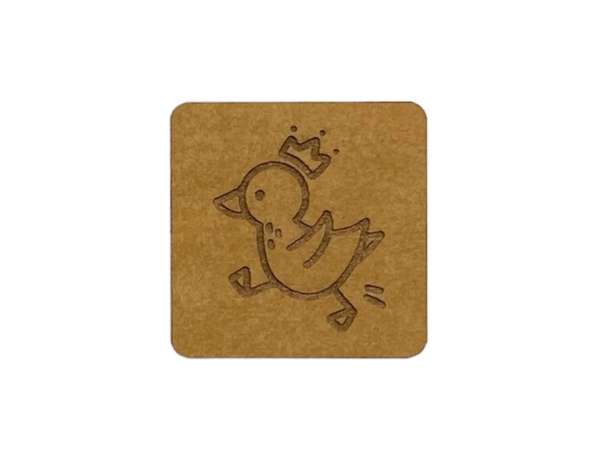 SnaPpap Label - Quadrat - Ente mit Krone