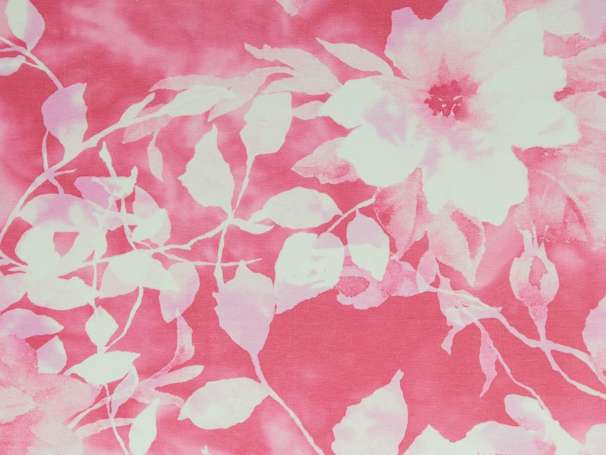 Jersey Stoff - Lena, Große Blumen - pink