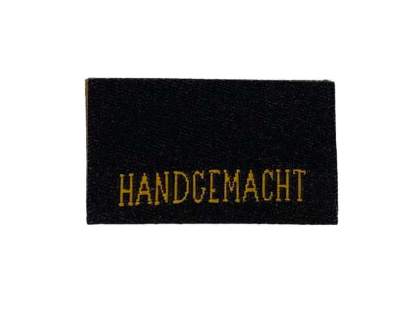 Webetikett Label - HANDGEMACHT, schwarz-gelb