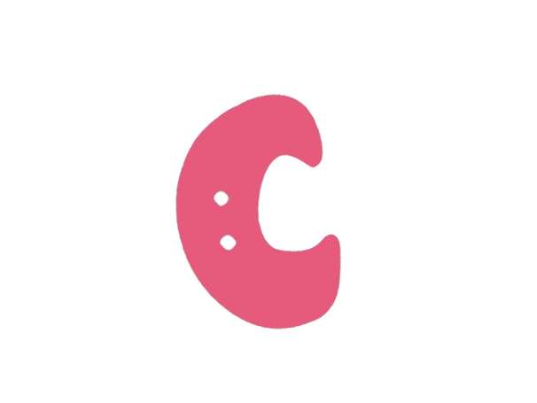 Buchstaben Knopf - pink - C