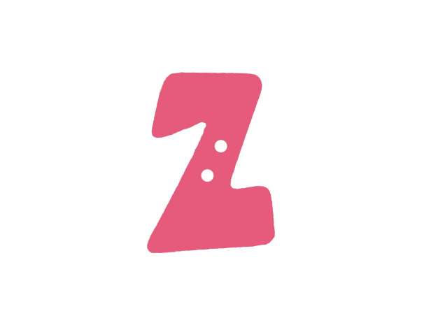 Buchstaben Knopf - pink - Z