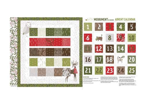 Baumwollstoff - PANEL - Merriment Advent Calendar