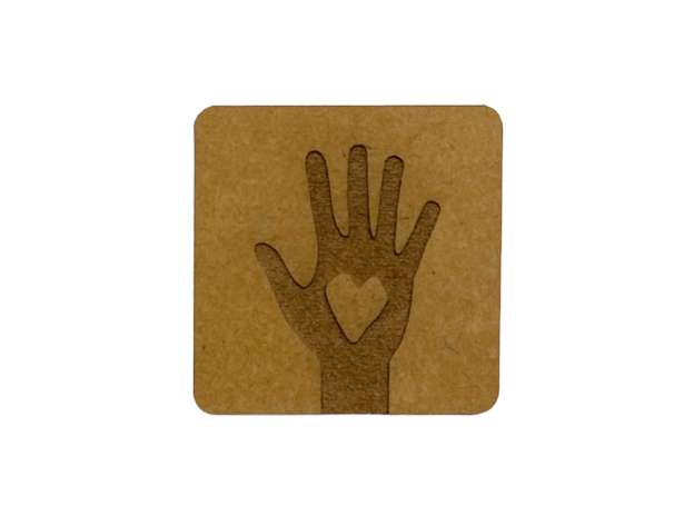 SnaPpap Label - Quadrat - Hand mit Herz