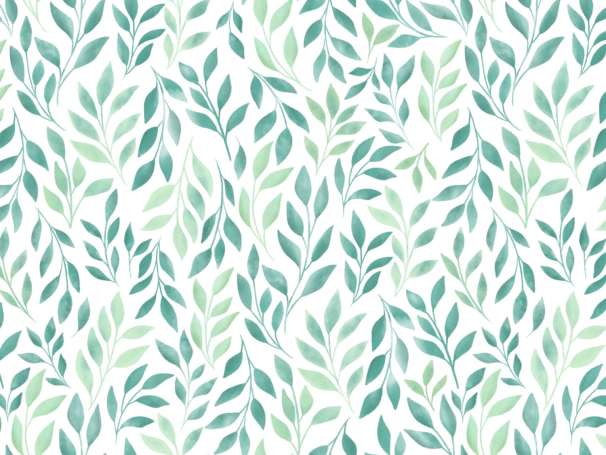 Jersey Stoff - Watercolor Leaves - petrolgrün, blassgrün
