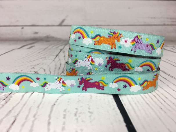 Webband mint - Rainbow Unicorns