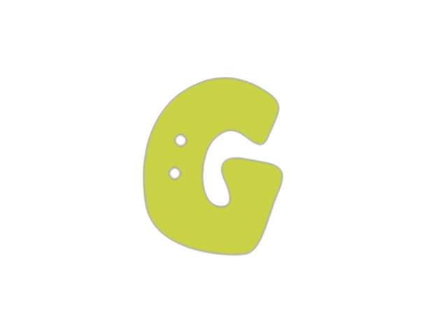 Buchstaben Knopf - grün - G