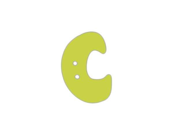 Buchstaben Knopf - grün - C