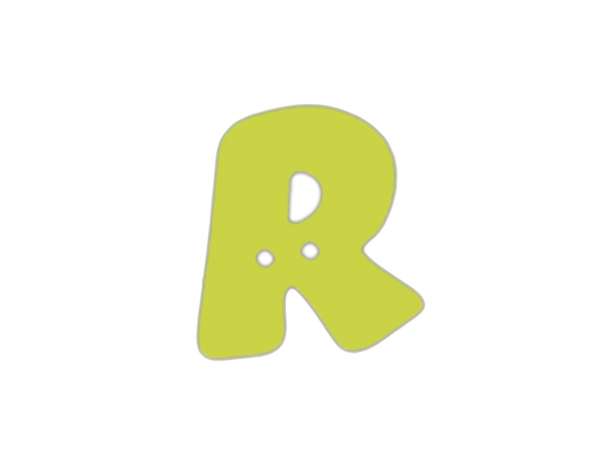 Buchstaben Knopf - grün - R